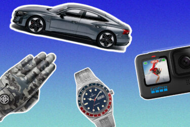 Gift ideas for adventurous boyfriends: sports car, GoPro, wristwatch.