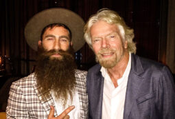 Two bearded men posing for Beard Season photo.
