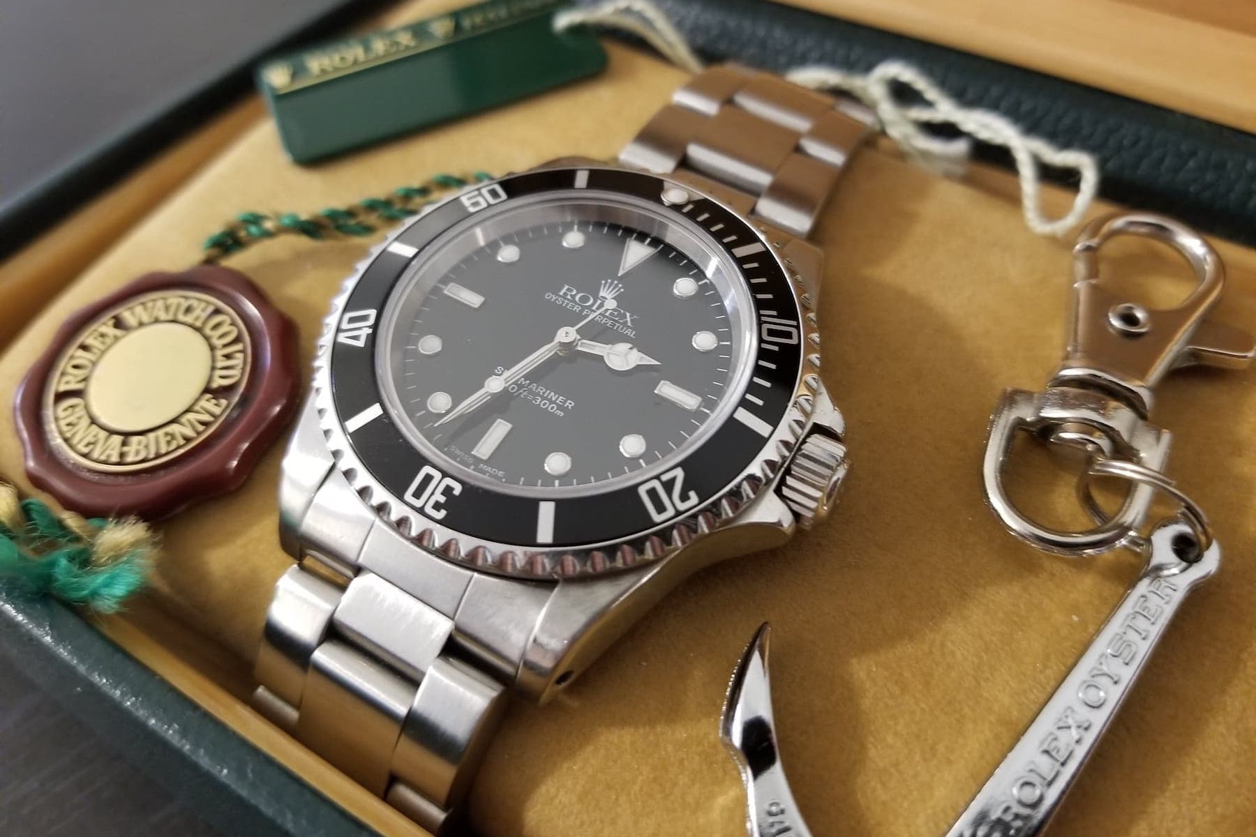 2021 Rolex with black bezel, accessories included.