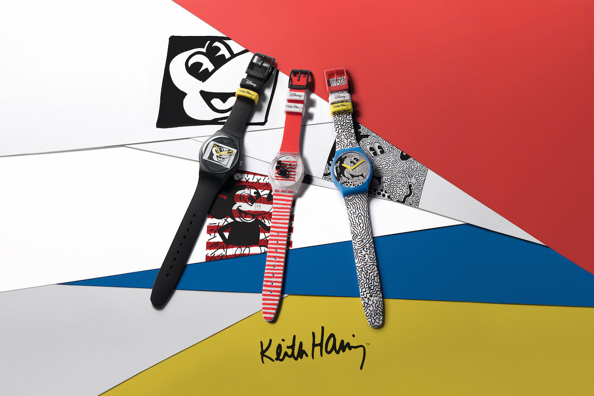 Swatch watches with Keith Haring 80s designs.