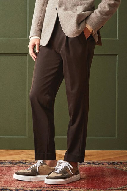 Wool Cotton Madison Trouser in Glazed Pecan
