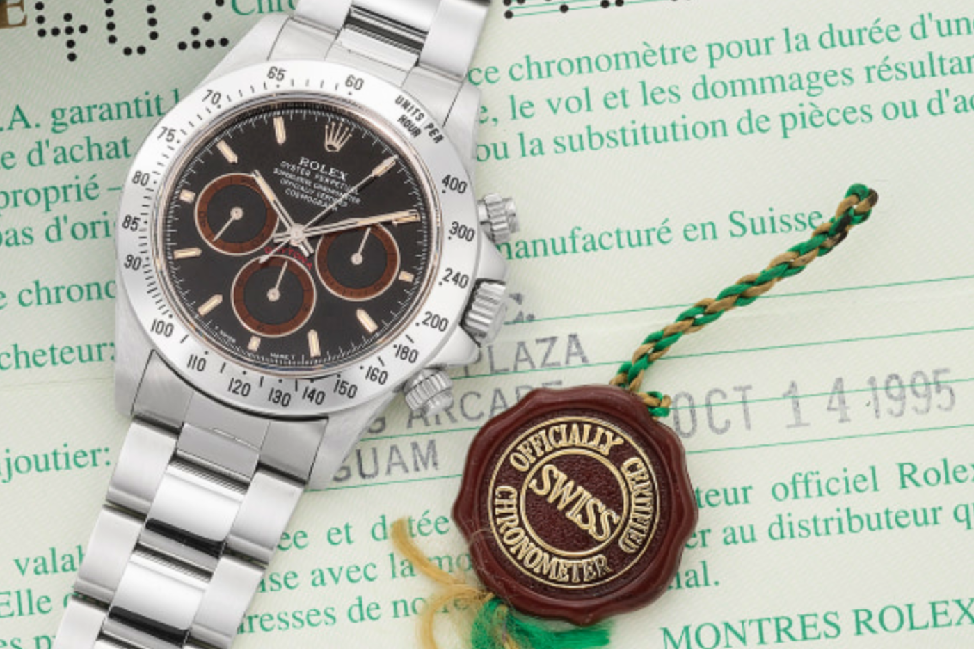 Rolex watch on warranty, resembling Darth Vader collectible.